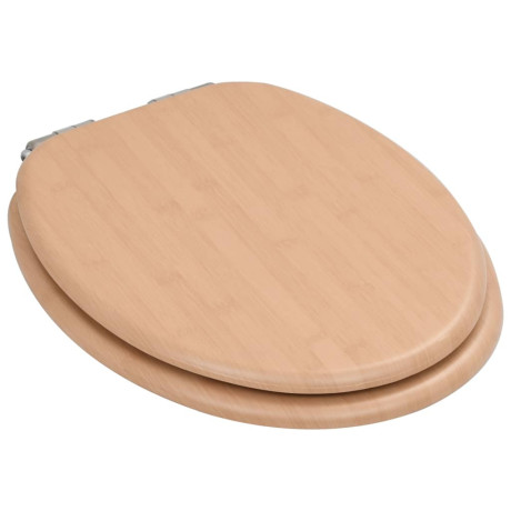 vidaXL Toiletbril met soft-close deksel bamboe MDF afbeelding3 - 1