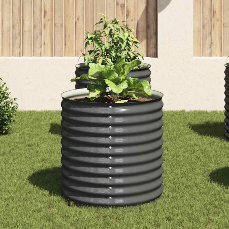 vidaXL Plantenbak verhoogd 80x80x81 cm gegalvaniseerd staal grijs afbeelding3 - 1