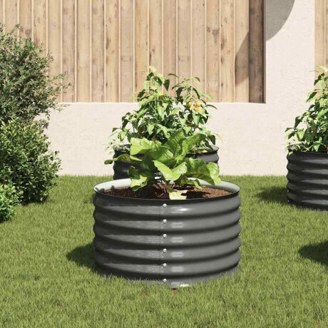 vidaXL Plantenbak verhoogd 80x80x44 cm gegalvaniseerd staal grijs afbeelding3 - 1