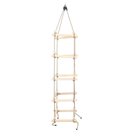 vidaXL Touwladder 200 cm hout afbeelding3 - 1