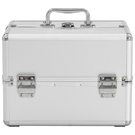 vidaXL Make-up koffer 22x30x21 cm aluminium zilverkleurig afbeelding3 - 1