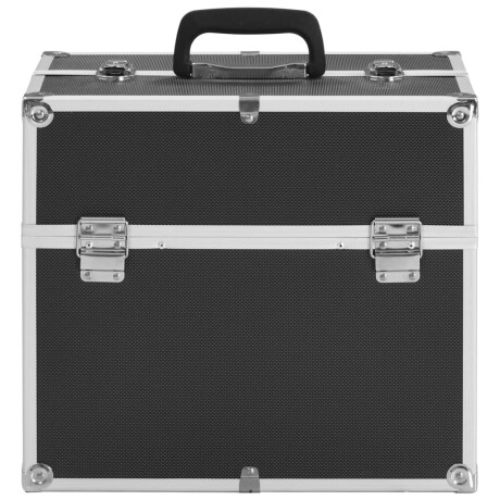 vidaXL Make-up koffer 38x23x34 cm aluminium zwart afbeelding3 - 1