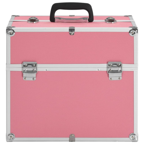 vidaXL Make-up koffer 37x24x35 cm aluminium roze afbeelding3 - 1