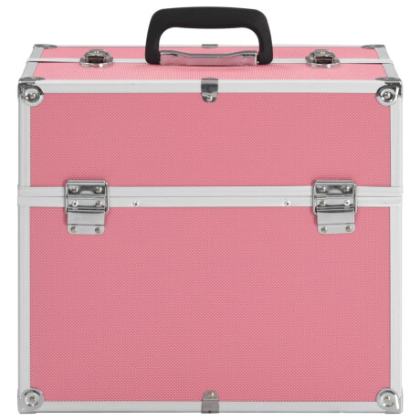 vidaXL Make-up koffer 38x23x34 cm aluminium roze afbeelding3 - 1