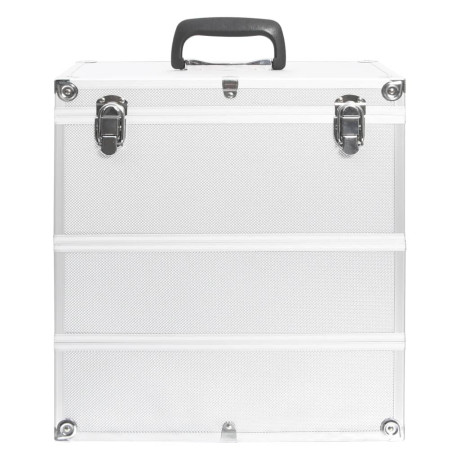 vidaXL Make-up koffer 37x24x40 cm aluminium zilverkleurig afbeelding3 - 1