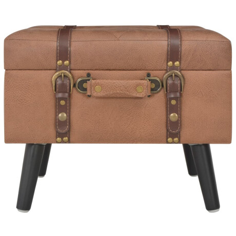 vidaXL Opbergkrukken 3 st kunstleer bruin afbeelding3 - 1