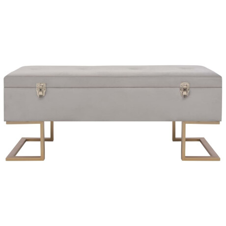 vidaXL Bankje met opbergvak 105 cm fluweel grijs afbeelding3 - 1