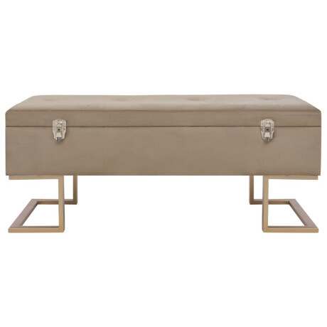 vidaXL Bankje met opbergvak 105 cm fluweel beige afbeelding3 - 1