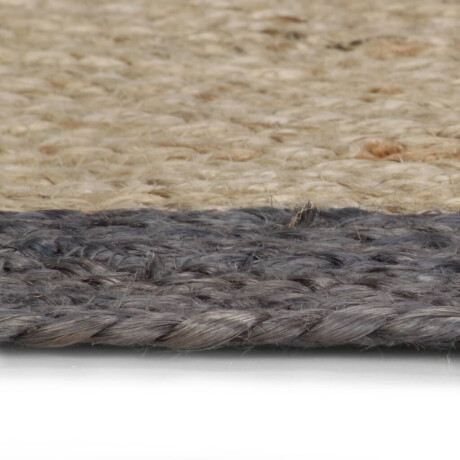 vidaXL Vloerkleed handgemaakt met donkergrijze rand 90 cm jute afbeelding3 - 1
