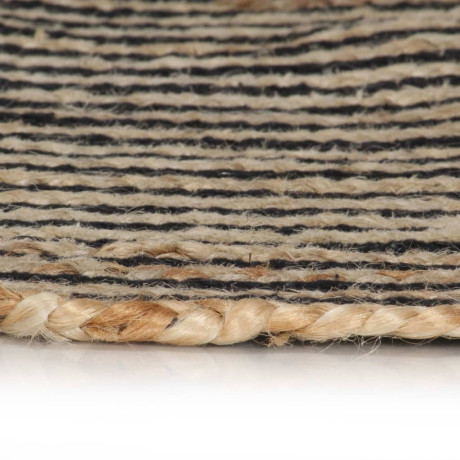 vidaXL Vloerkleed handgemaakt met spiraal ontwerp 150 cm jute zwart afbeelding3 - 1