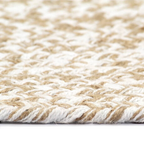 vidaXL Vloerkleed handgemaakt 90 cm jute wit en naturel afbeelding3 - 1