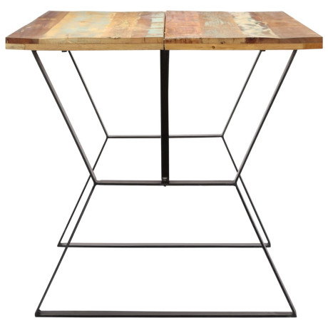 vidaXL Eettafel 140x80x76 cm massief gerecycled hout afbeelding3 - 1