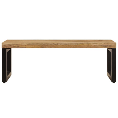 vidaXL Salontafel 100x50x35 cm massief mangohout en staal afbeelding3 - 1