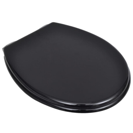 vidaXL Toiletbril met soft-closedeksel 2 st MDF zwart afbeelding3 - 1