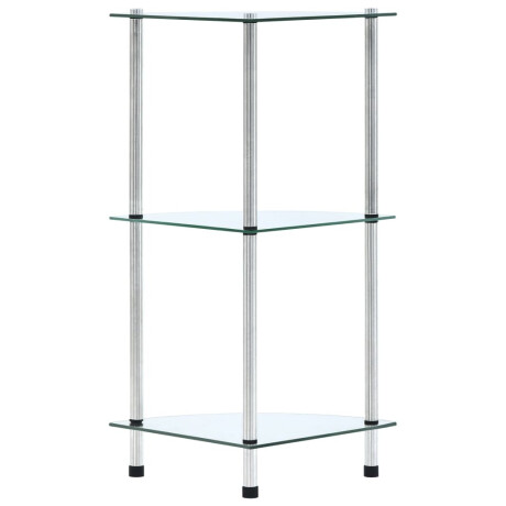 vidaXL Kastje 3-laags 30x30x67 cm gehard glas transparant afbeelding3 - 1