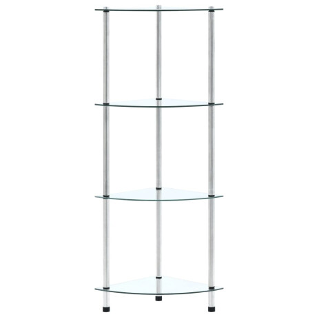 vidaXL Kastje 4-laags 30x30x100 cm gehard glas transparant afbeelding3 - 1