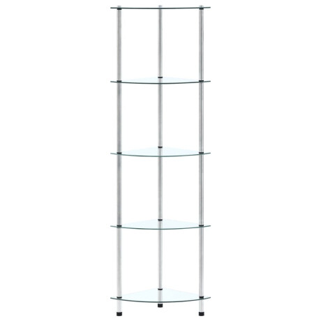 vidaXL Kastje 5-laags 30x30x130 cm gehard glas transparant afbeelding3 - 1