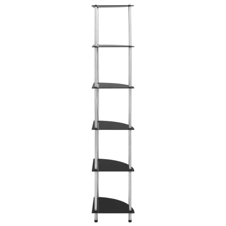 vidaXL Kastje 6-laags 30x30x160 cm gehard glas zwart afbeelding3 - 1
