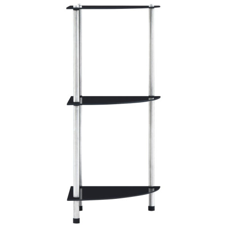 vidaXL Kastje 3-laags 30x30x67 cm gehard glas zwart afbeelding3 - 1