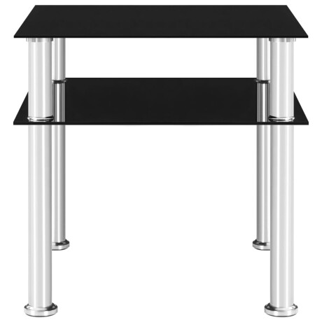 vidaXL Bijzettafel 45x50x45 cm gehard glas zwart afbeelding3 - 1
