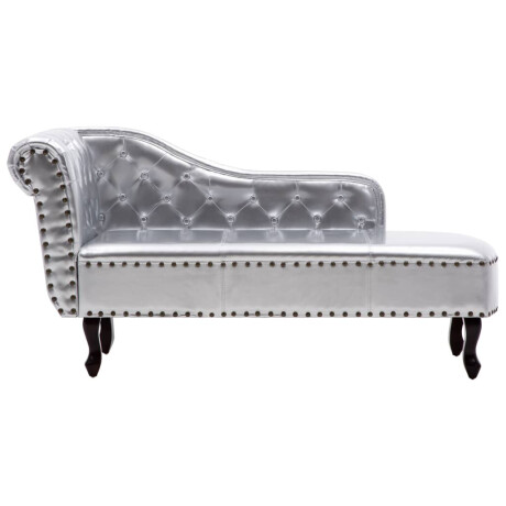 vidaXL Chaise longue kunstleer zilverkleurig afbeelding3 - 1