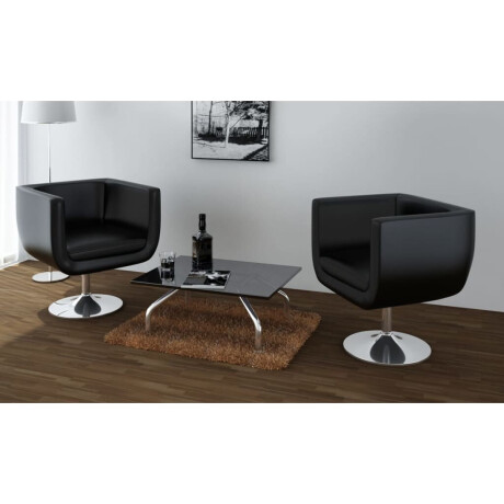 vidaXL Barstoelen 2 st kunstleer zwart afbeelding3 - 1