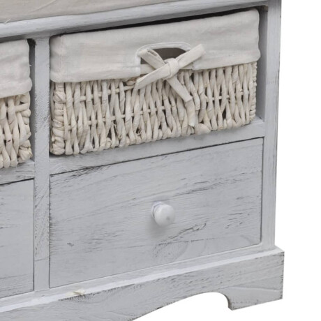 vidaXL Opbergbank 62x33x42 cm paulowniahout wit afbeelding3 - 1