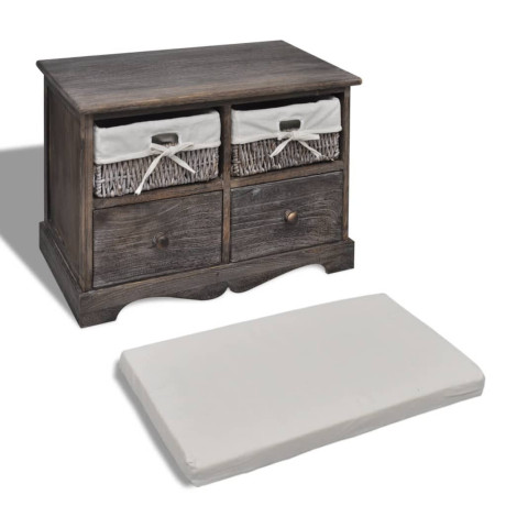 vidaXL Opbergbank 62x33x42 cm paulowniahout bruin afbeelding3 - 1