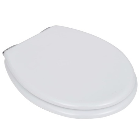 vidaXL Toiletbril soft-close simpel ontwerp MDF wit afbeelding3 - 1