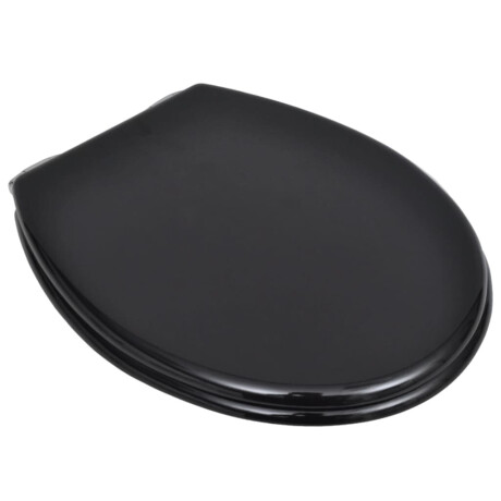 vidaXL Toiletbril soft-close simpel ontwerp MDF zwart afbeelding3 - 1