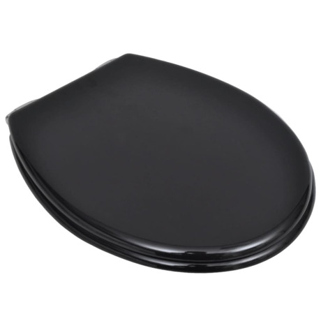 vidaXL Toiletbril soft-close simpel ontwerp MDF zwart afbeelding3 - 1
