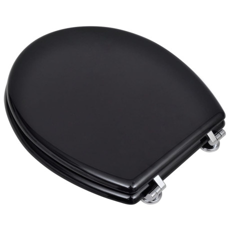 vidaXL Toiletbril simpel ontwerp MDF zwart afbeelding3 - 1