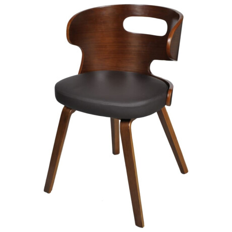 vidaXL Eetkamerstoelen 4 st gebogen hout en kunstleer bruin afbeelding3 - 1