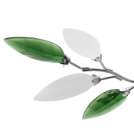 vidaXL Plafondlamp witte en groene acryl kristal bladeren 3xE14 afbeelding3 - 1