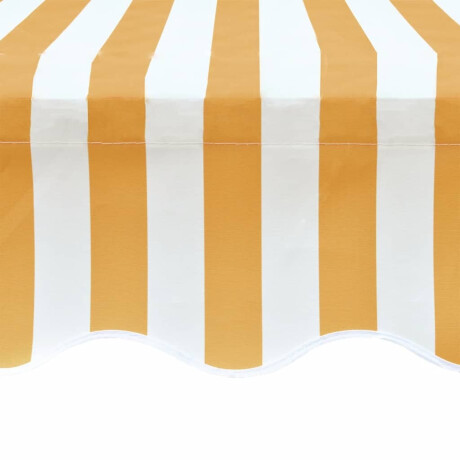 vidaXL Luifeldoek 4x3 m canvas zonnebloemgeel en wit afbeelding3 - 1