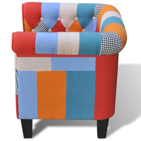vidaXL Fauteuil met patchwork stof meerkleurig afbeelding3 - 1