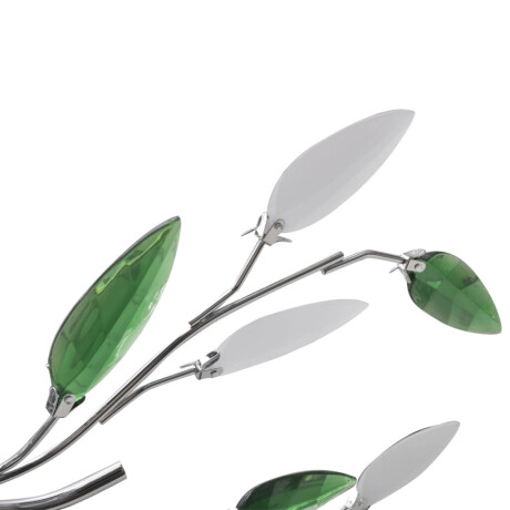 vidaXL Lamp met kristallen bladeren van acryl voor 5x E14 wit/groen afbeelding3 - 1