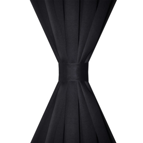 vidaXL Gordijnen met gleuven 135 x 245 cm zwart 2 st afbeelding3 - 1