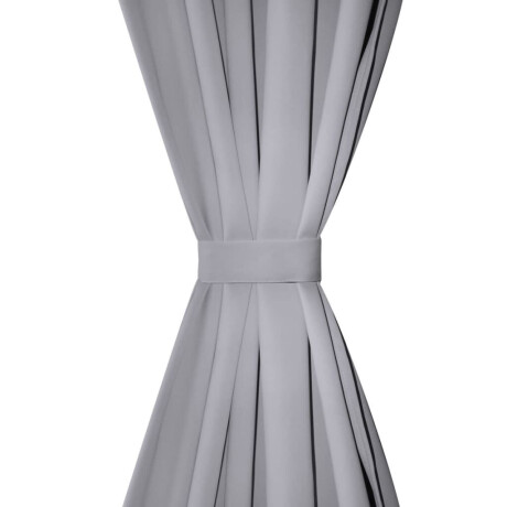 vidaXL Gordijnen met metalen ringen 135 x 245 cm 2 stuks (grijs) afbeelding3 - 1