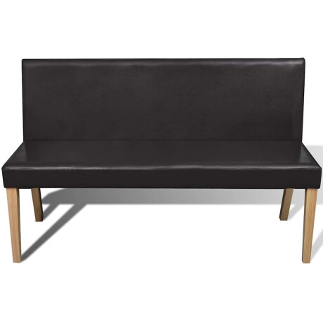 vidaXL Bankje 139,5 cm kunstleer donkerbruin afbeelding3 - 1