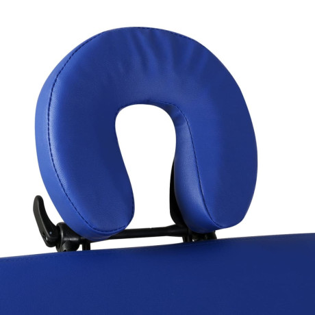 vidaXL Inklapbare massagetafel 2 zones met houten frame (blauw) afbeelding3 - 1