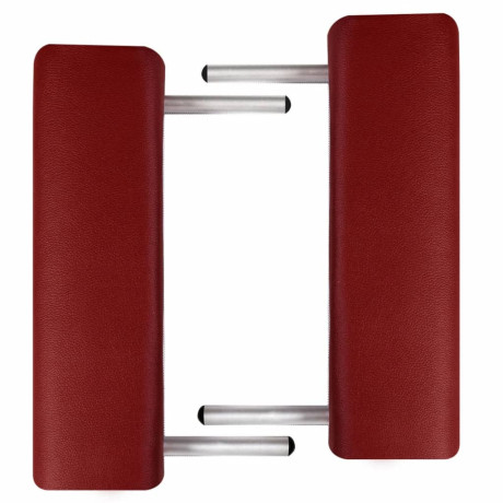 vidaXL Massagetafel met 2 zones inklapbaar aluminum frame rood afbeelding3 - 1