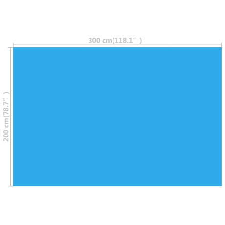 vidaXL Zwembadzeil rechthoekig 300 x 200 cm PE blauw afbeelding3 - 1