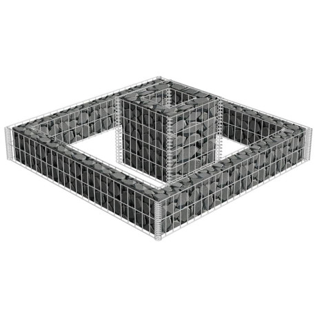 vidaXL Gabion plantenbak 120x120x20 cm gegalvaniseerd staal afbeelding3 - 1