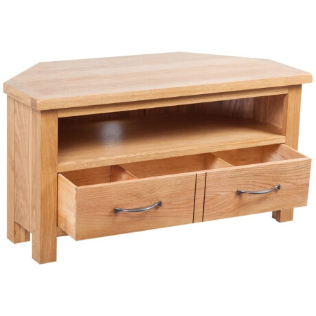 vidaXL Tv-meubel met lade 88x42x46 cm massief eikenhout afbeelding3 - 1