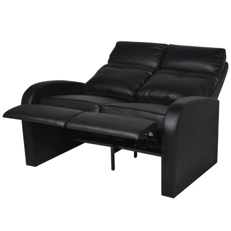 vidaXL Dubbele relaxfauteuil zonder middenleuning kunstleer zwart afbeelding3 - 1