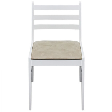 vidaXL Eetkamerstoelen 4 st massief rubberwood en fluweel wit afbeelding3 - 1