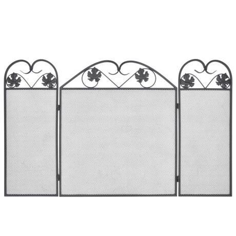 vidaXL Haardscherm 3 panelen ijzer zwart afbeelding3 - 1