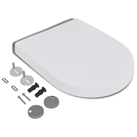 vidaXL Toiletbril soft-close met quick-release ontwerp vierkant wit afbeelding3 - 1