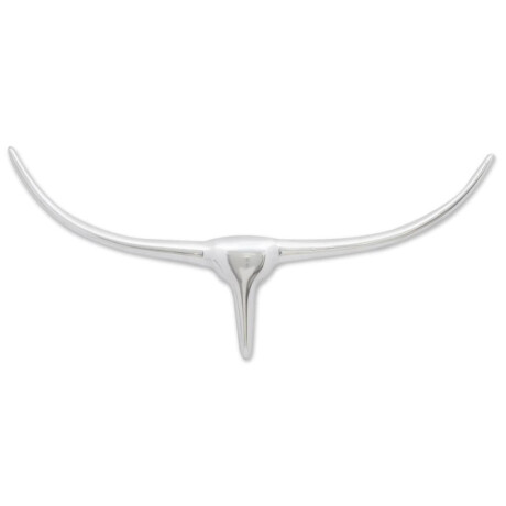 vidaXL Stierenkop voor aan de muur aluminium 72 cm zilverkleurig afbeelding3 - 1